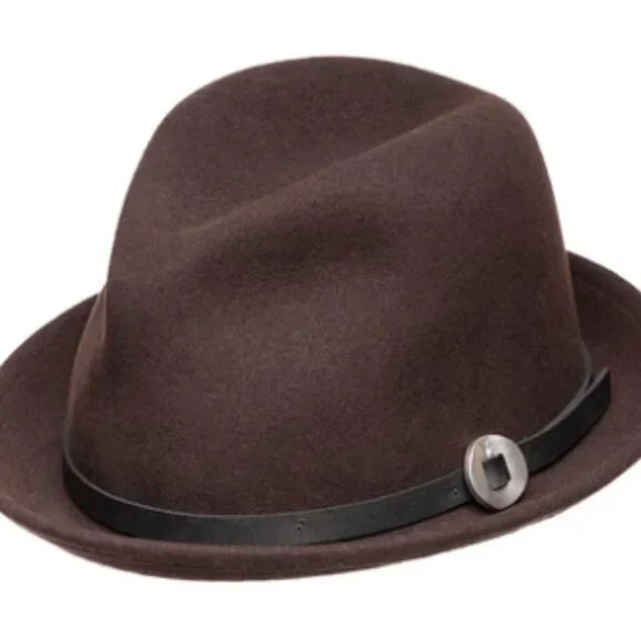 NEW Jamie Slye Wool Fedora Hat - The Viv In Brown Size  display picture 3